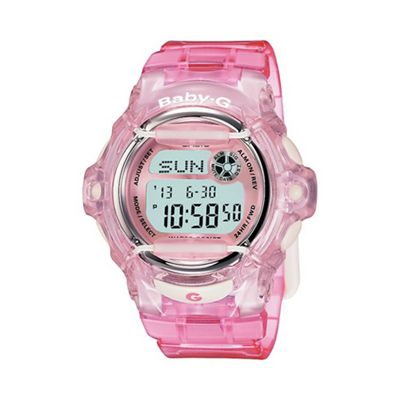 Ladies pink 'Baby G' world time digital watch bg-169r-4er